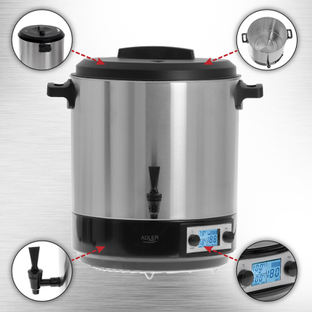OALA ELECTRICA DE PASTEURIZARE 28L 2600W AD 4496 ADLER [9]