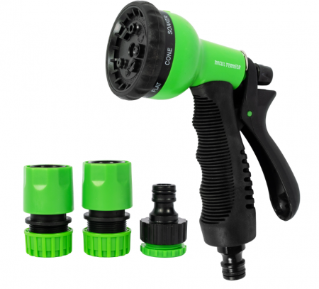 Accesorii - Pistol de stropit Micul Fermier 1/2" cu 3 accesorii, 8 funcții – MF-IR3017-G01