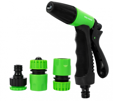 Accesorii - Pistol de stropit reglabil 1/2" Micul Fermier cu 3 accesorii – MF-IR3016-G01