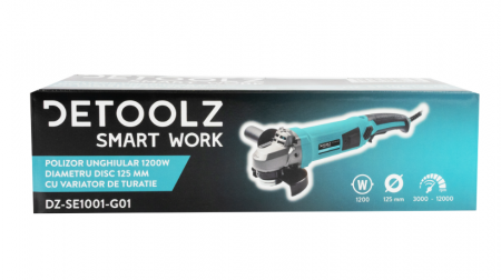 Polizor unghiular Detoolz, 1200W, 125mm diametru disc, cu variator de turatie [1]