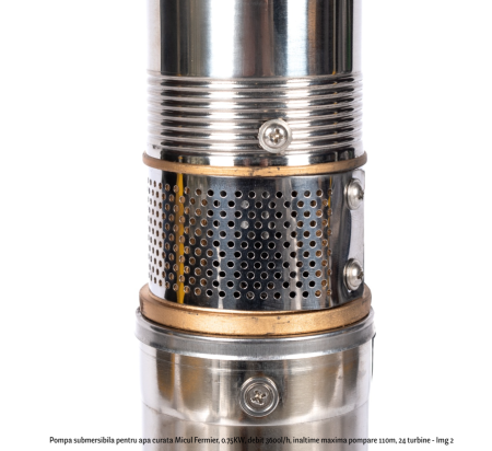 Pompa submersibila pentru apa curata Micul Fermier, 0.75KW, debit 3600l/h, inaltime maxima pompare 110m, 24 turbine [1]