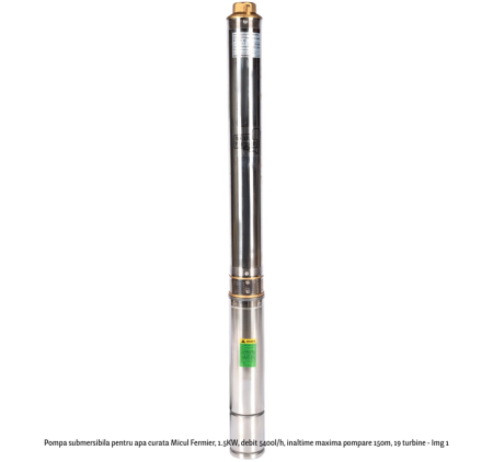 Pompe - Pompa submersibila pentru apa curata Micul Fermier, 1.5KW, debit 5400l/h, inaltime maxima pompare 150m, 19 turbine