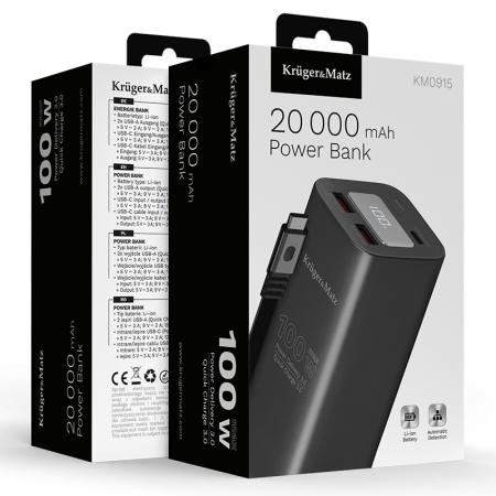 POWER BANK 20000 MAH LI-ION 100W QC PD KRUGER&MATZ [8]