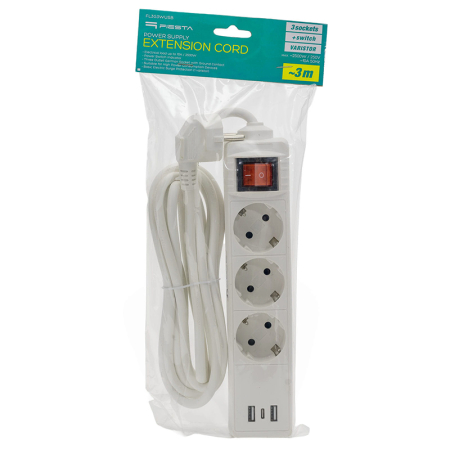 PRELUNGITOR 3 PRIZE CU INTRERUPATOR SI USB 3M [4]