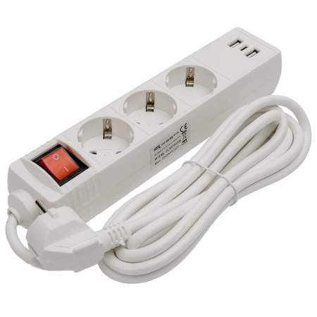 PRELUNGITOR 3 PRIZE CU INTRERUPATOR SI USB 3M [2]