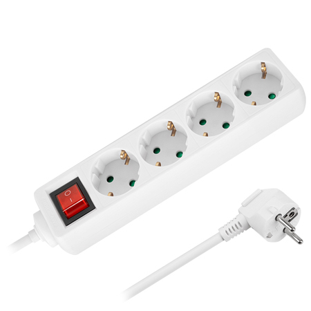 Prelungitoare - PRELUNGITOR 4 PRIZE CU INTRERUPATOR 3X1.5MM 5.0M REBEL