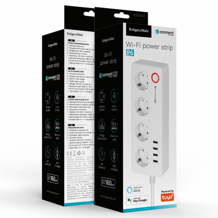 PRELUNGITOR SMART 4 PRIZE SCHUKO 4 USB CONNECT P6 TUYA [7]