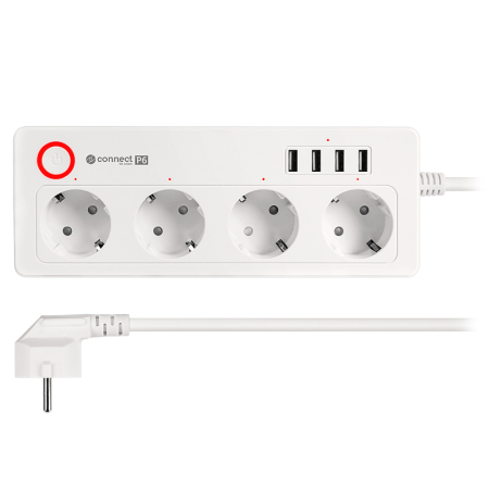 PRELUNGITOR SMART 4 PRIZE SCHUKO 4 USB CONNECT P6 TUYA [3]