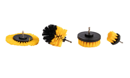 Scule electrice si de mana - Set 4 perii curatat cu tija/adaptor pentru bormasini