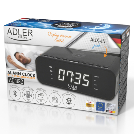 RADIO CU CEAS INCARCARE WIRELESS AD 1192 NEGRU ADLER [6]
