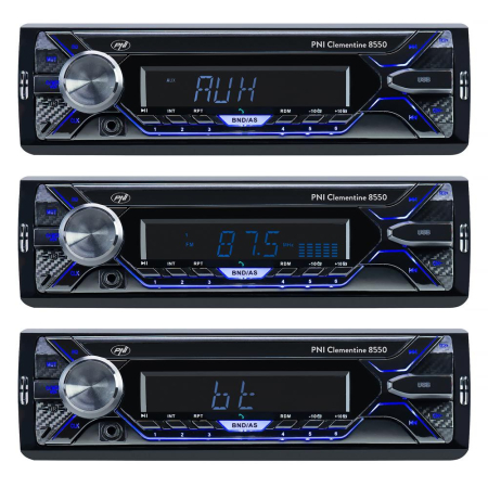 RADIO MP3 PLAYER AUTO PNI CLEMENTINE 8550BT, FATA DETASABILA, 4X45W, 12V, 1 DIN, CU SD, USB, AUX, RCA [4]