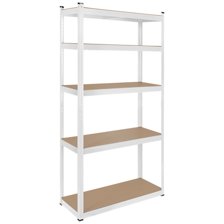 Piese Mobilier - RAFT METALIC 5 POLITE 750KG MDF 180X90X40 ALB REBEL