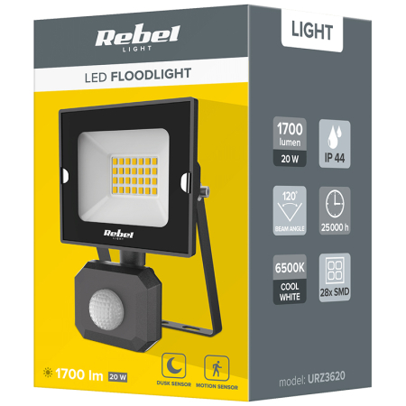 REFLECTOR 20W CU SENZOR DE MISCARE 6500K 230V REBEL [3]