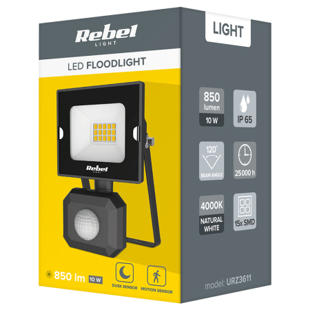 REFLECTOR LED 10W 4000K CU SENZOR 230V REBEL [3]