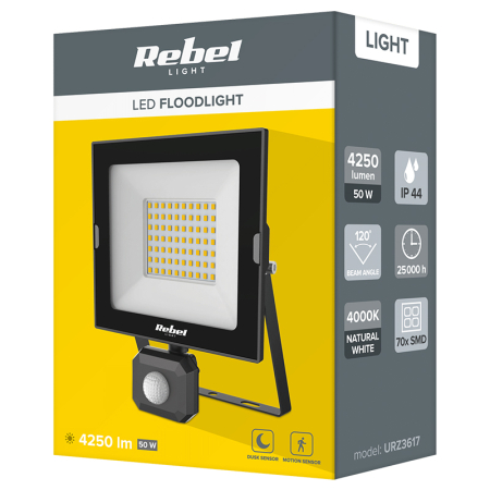 REFLECTOR LED 50W 4000K CU SENZOR 230V REBEL [3]