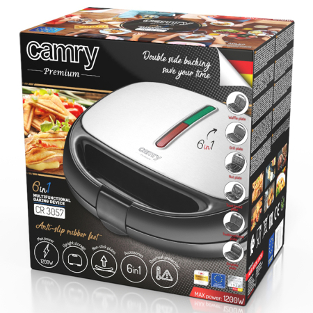 SANDWICH MAKER 6 IN 1 1200W CR 3057 CAMRY [11]