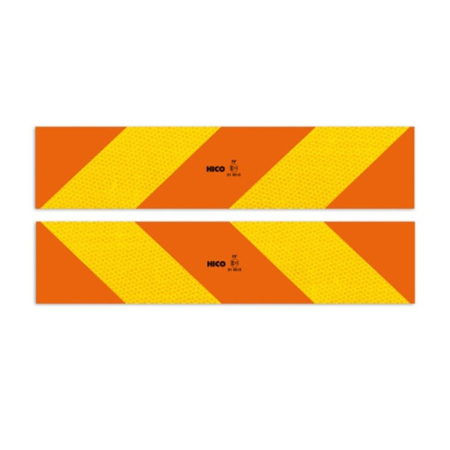 SISTEME DE AVERTIZARE - SET 2 PLACUTE REFLECTORIZANTE 565X132 MM GALBEN/ROSU FLUORESCENT ALUMINIU RF 70.01 HICO