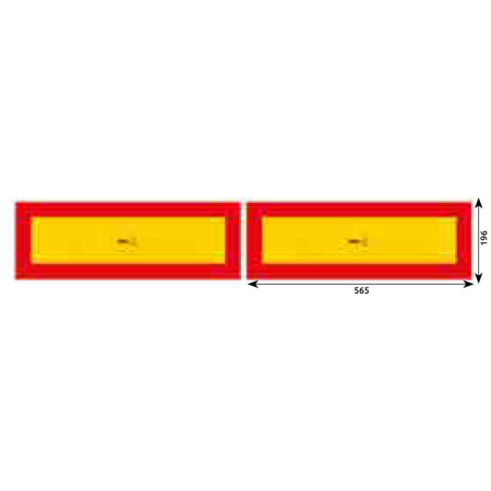SISTEME DE AVERTIZARE - SET 2 PLACUTE REFLECTORIZANTE 565X196 MM GALBEN/ ROSU ALUMINIU HICO