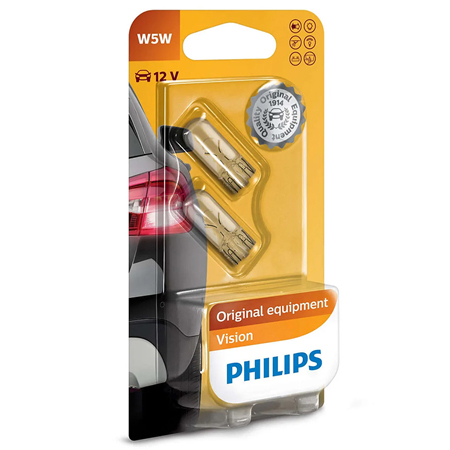 Electrice, surse de energie și Iluminat - SET 2X BEC AUTO 12V 5W VISION PHILIPS