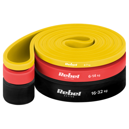 SET 3 BENZI ELASTICE LATEX POWER BAND 4-32KG REBELACTIV [1]