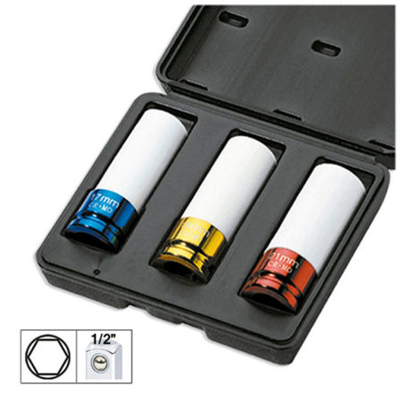 SCULE SI ECHIPAMENTE ATELIER - SET 3 TUBULARE IMPACT DE 1/2` SP. EXTRACTIE ROTI JBM