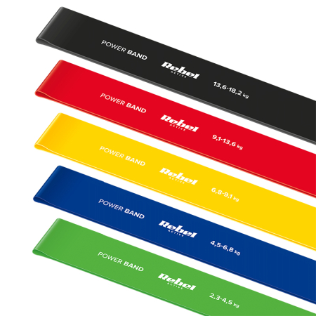 SET 5 BENZI ELASTICE LATEX MINI BAND 2-18KG REBEL ACTIV [2]