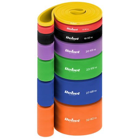 SET 7 BENZI ELASTICE POWER BAND 4-82KG REBEL ACTIVE [1]