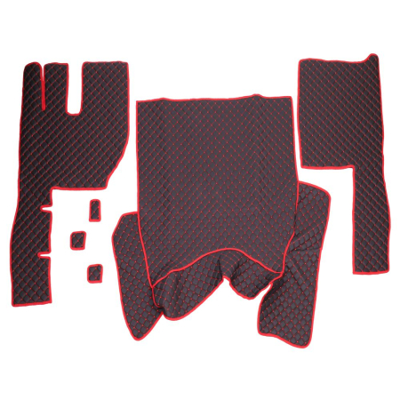 ACCESORII DE INTERIOR - SET COVORASE PIELE ECOLOGICA TRUCK UMBRELLA PENTRU VOLVO FH12 EURO 5 AUTOMAT. NEGRU
