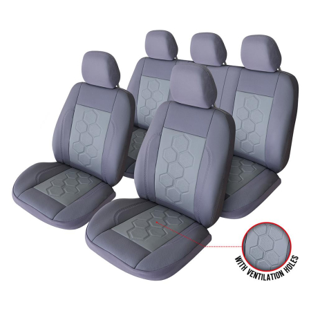 HUSE PENTRU SCAUNE - SET HUSE SCAUN EXCLUSIVE LEATHER KING GRI