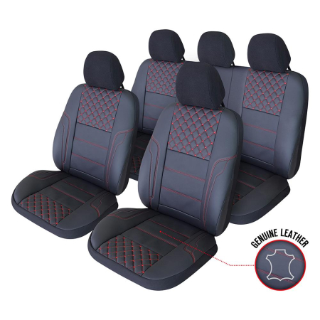 HUSE PENTRU SCAUNE - SET HUSE SCAUN EXCLUSIVE LEATHER QUEEN NEGRU UMB-R