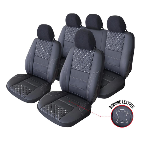 HUSE PENTRU SCAUNE - SET HUSE SCAUN EXCLUSIVE LEATHER QUEEN NEGRU UMB-W