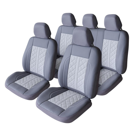 HUSE PENTRU SCAUNE - SET HUSE SCAUN EXCLUSIVE LEATHER SI ALCANTARA GRI
