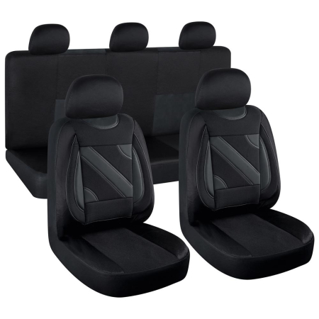 ACCESORII DE INTERIOR - SET HUSE SCAUN NERO NEGRU