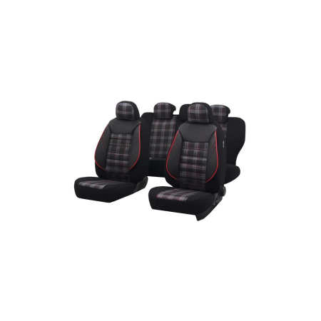 HUSE PENTRU SCAUNE - SET HUSE SCAUN SPORT NEGRU-ROSU