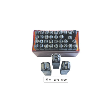 SCULE MECANICE - SET MATRITA-POANSON CU LITERE SI NUMERE - 36 PIESE JBM