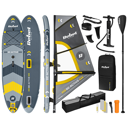 Rebel Active - SET PLACA GONFLABILA WINDSURFING SUP 305X76X15 CM