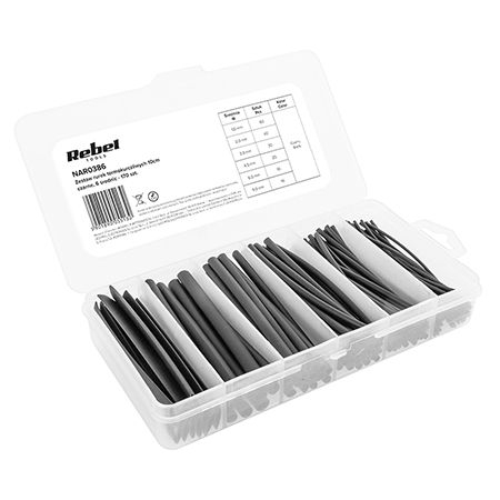 Service, hobby, mentenanta - SET TUBURI TERMOCONTRACTABILE 10CM NEGRE 170 BUC