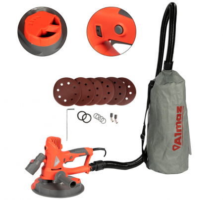 Slefuitor de pereti Almaz 750W, Ø180mm, cu variator de turatii si banda LED [4]