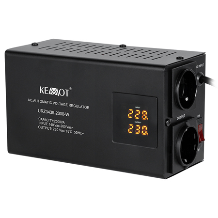 Electrice, surse de energie și Iluminat - STABILIZATOR TENSIUNE AUTOMAT 2000VA PERETE KEMOT