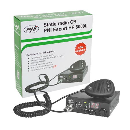 Accesorii auto - STATIE RADIO CB PNI ESCORT HP 8000L 12V 4W CU ASQ REGLABIL, FUNCTIE LOCK, MUFA DE BRICHETA INCLUSA
