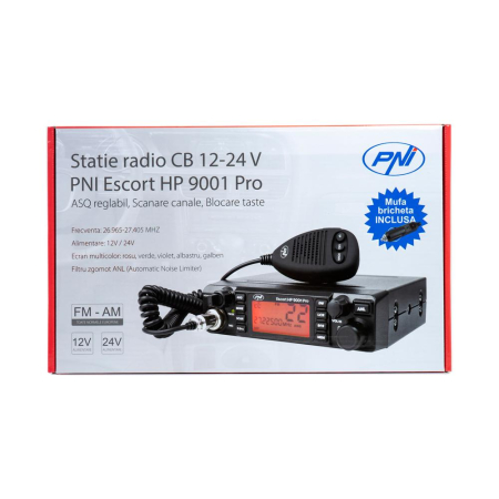 STATIE RADIO CB PNI ESCORT HP 9001 PRO ASQ REGLABIL, AM-FM, 12V/24V, 4W, SCAN, DUAL WATCH, ANL, ECRAN MULTICOLOR [5]