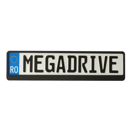 SUPORT NUMAR INMATRICULARE MEGA DRIVE METALIZAT NEGRU 1 BUC [4]
