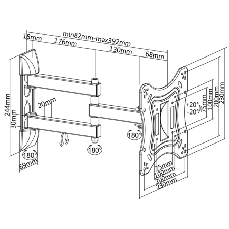 SUPORT TV DE PERETE 23-42INCH CABLETECH [2]