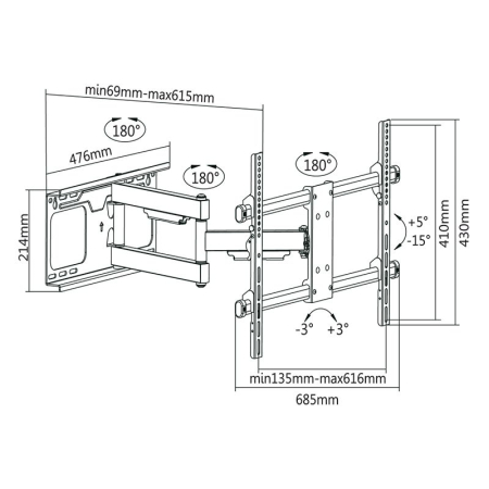 SUPORT UNIVERSAL LED TV 37 inch-70 inch KRUGER&MATZ [4]