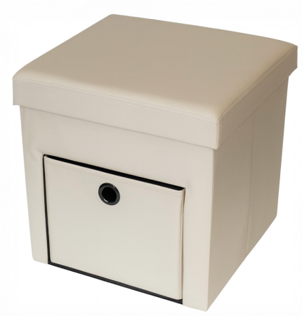 Piese Mobilier - TABURET PLIABIL CU SERTAR - 38X38X38CM / BEJ