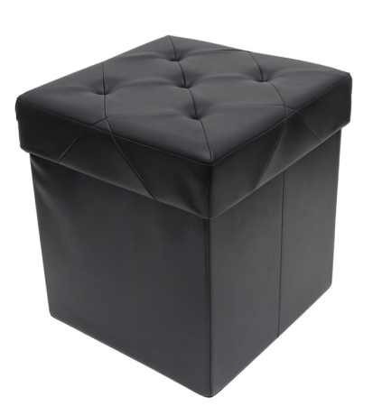 Piese Mobilier - TABURET PLIABIL DEPOZITARE - 38X38X38CM / NEGRU