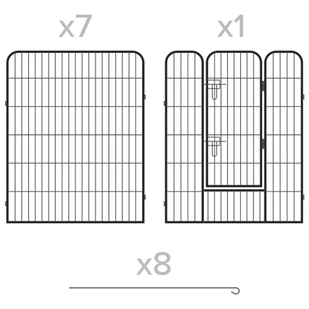 TARC MODULAR PENTRU CAINI 8 PANOURI 80X100 CM REBEL ANI [7]