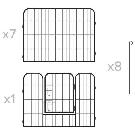 TARC MODULAR PENTRU CAINI 8 PANOURI 80X60 CM REBEL ANIM [7]