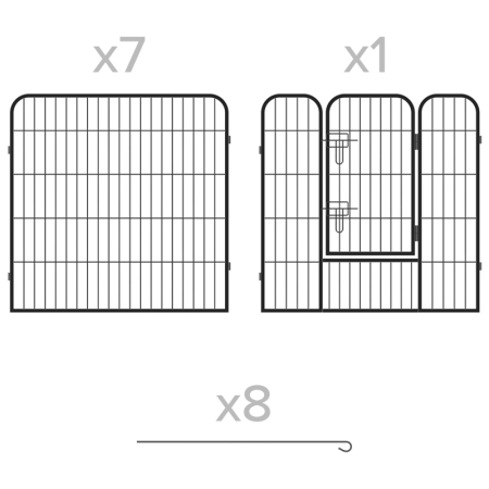 TARC MODULAR PENTRU CAINI 8 PANOURI 80X80 CM REBEL ANIM [7]