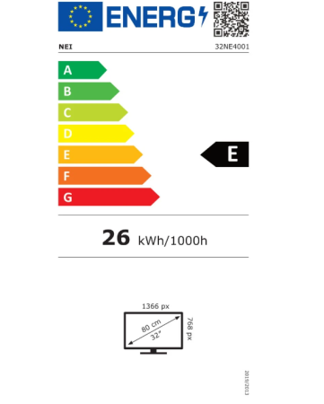 Televizor LED NEI 32NE4001, diagonala 80 cm, HD, clasa E, negru [6]